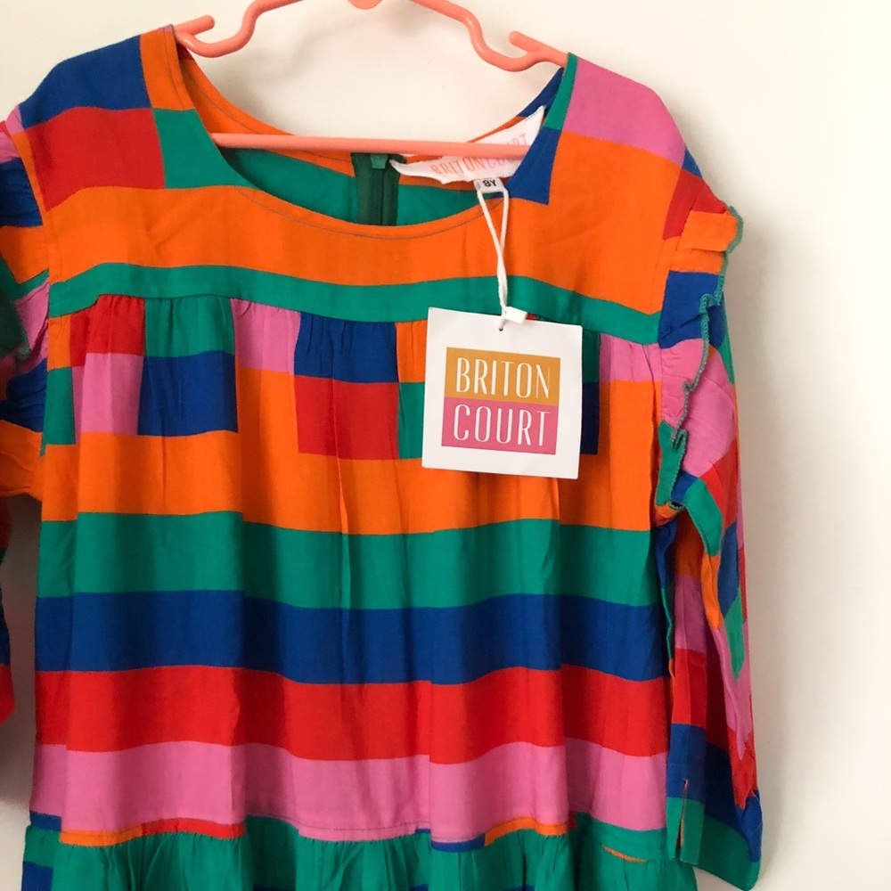 NWT Briton Court Colorblock Rainbow Dress